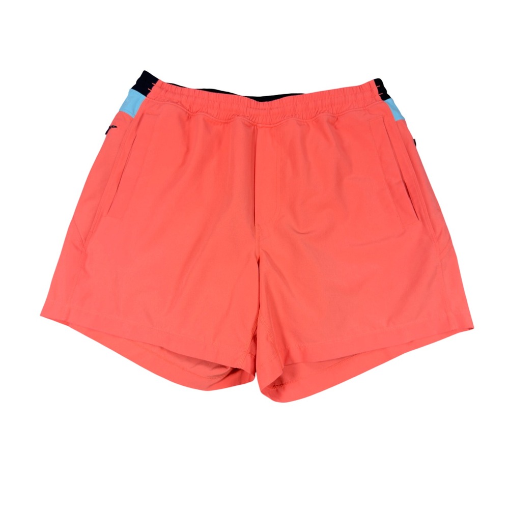 Birddogs Gym Shorts Mens Large Pink Orange 6 Inch Inseam Lined Athletic Workout